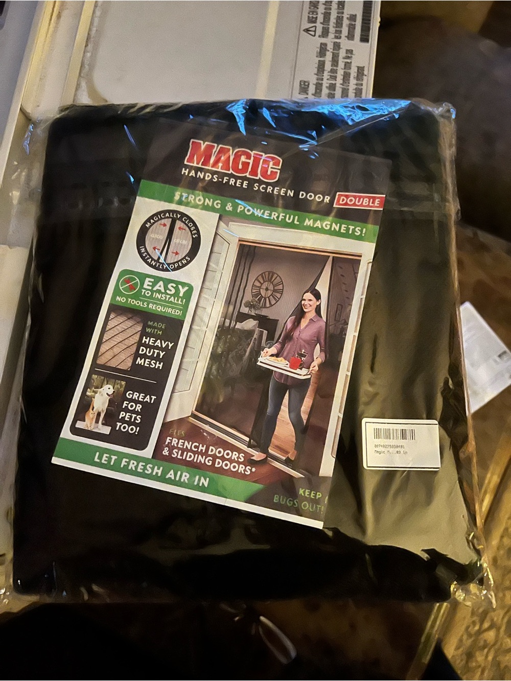 Magic Hands-Free Screen Door - Black